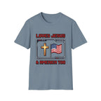 Loves Jesus And America Too 8 Bit T-Shirt
