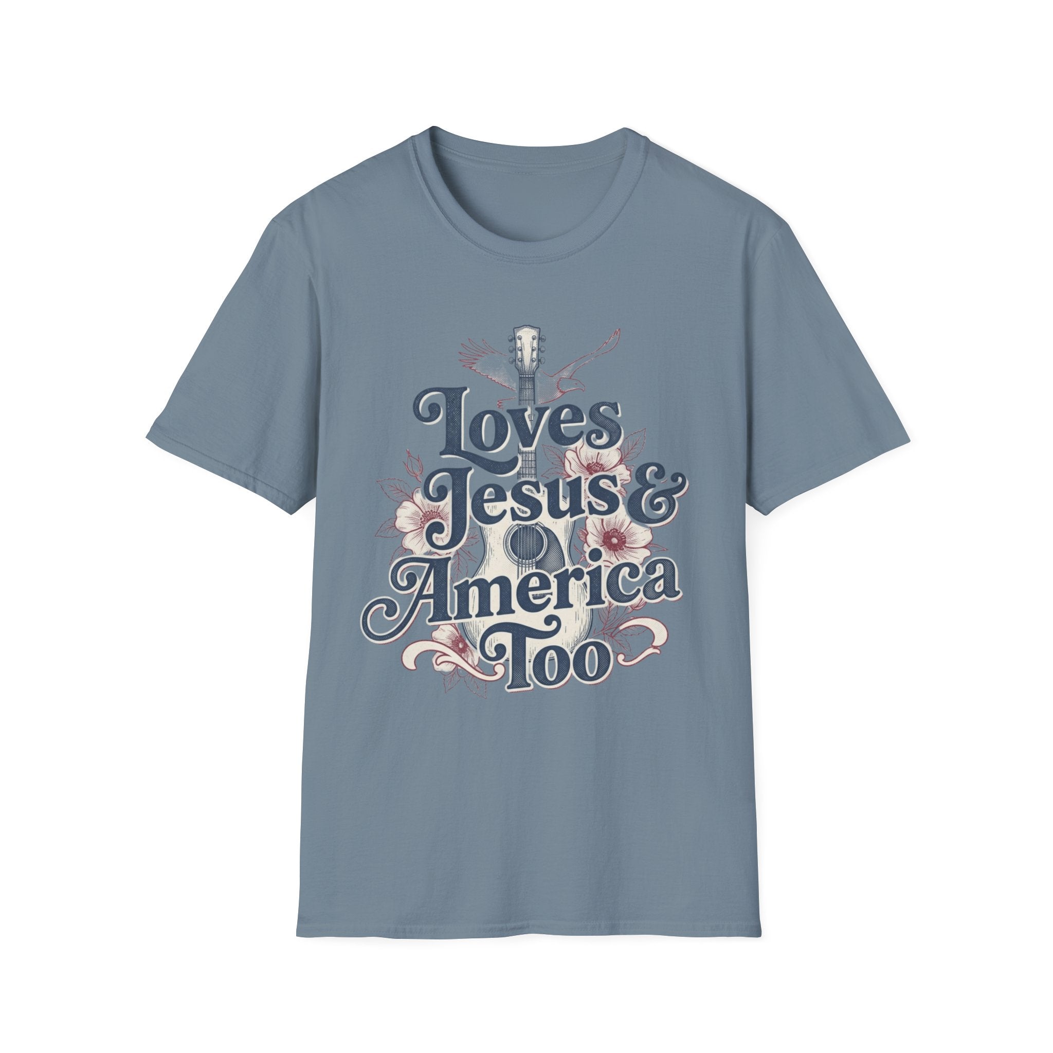 Loves Jesus And America Too Guitar T-Shirt