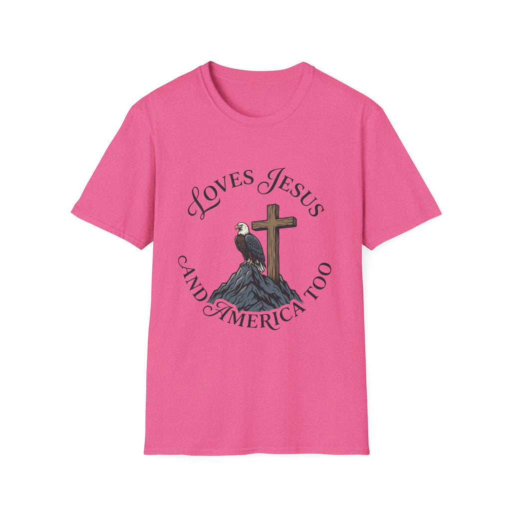Loves Jesus and America Too Eagle and Cross T-Shirt