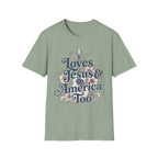 Loves Jesus And America Too Guitar T-Shirt