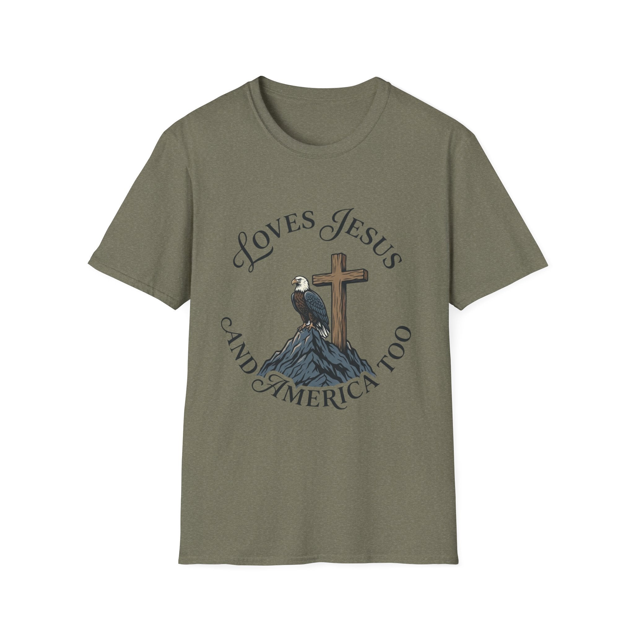 Loves Jesus and America Too Eagle and Cross T-Shirt