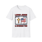 Loves Jesus And America Too 8 Bit T-Shirt