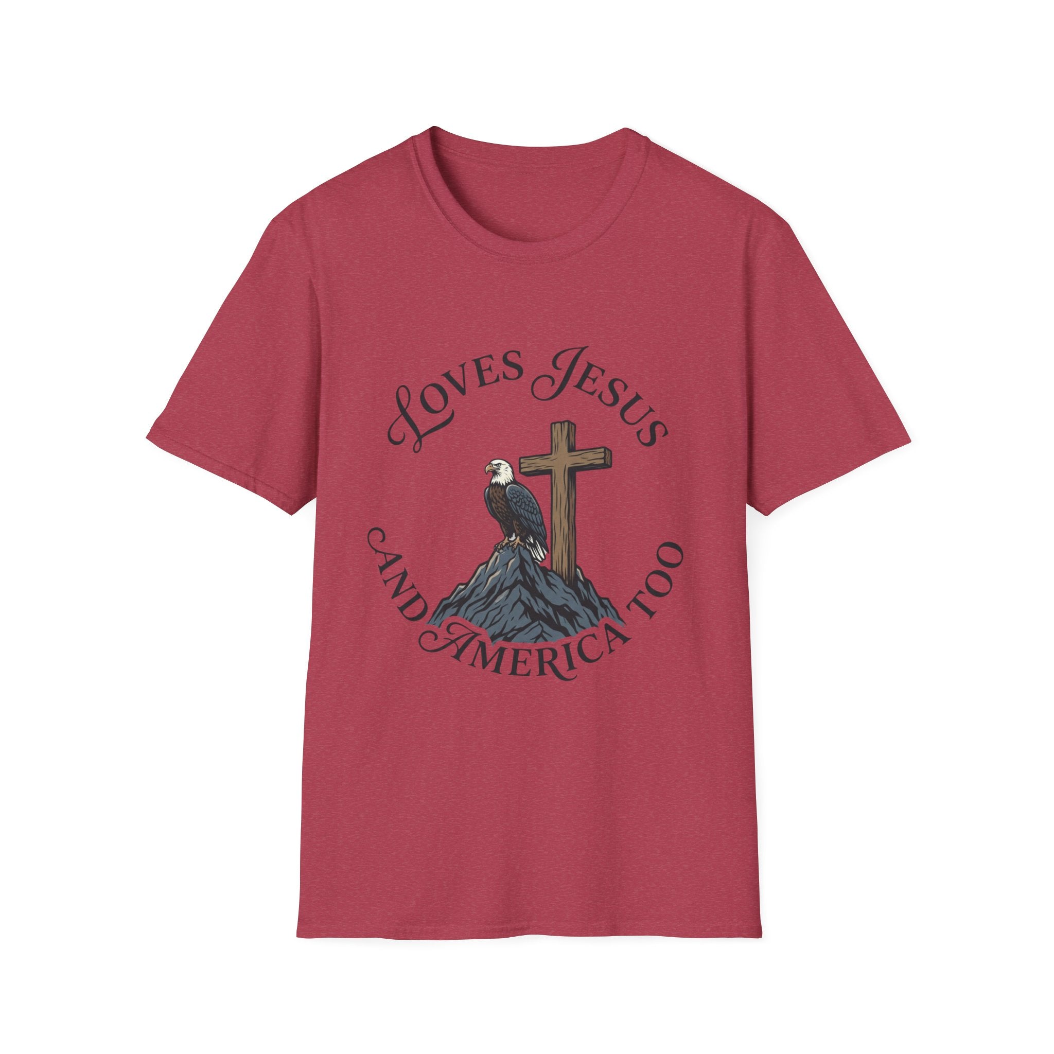 Loves Jesus and America Too Eagle and Cross T-Shirt