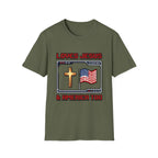 Loves Jesus And America Too 8 Bit T-Shirt