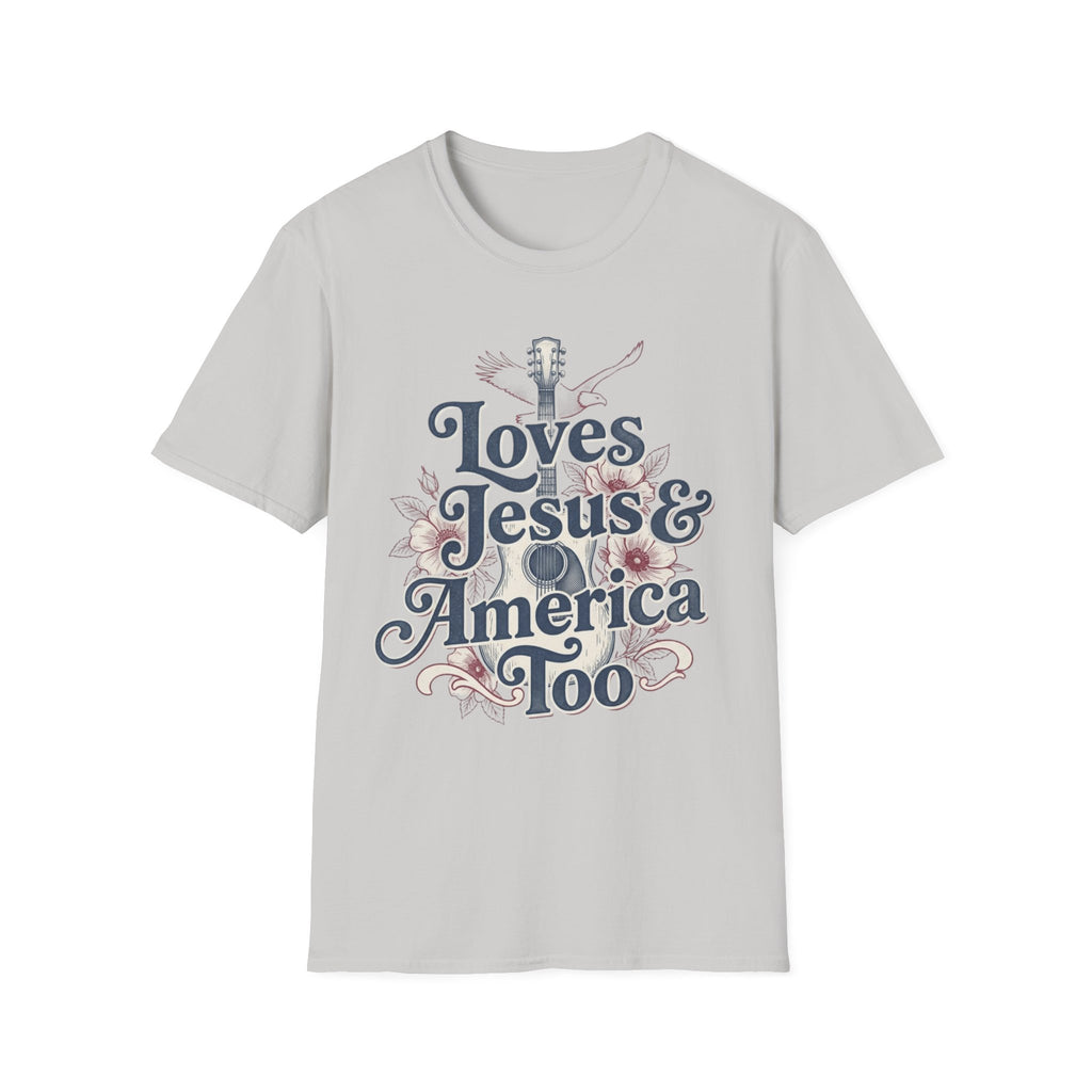Loves Jesus And America Too Guitar T-Shirt