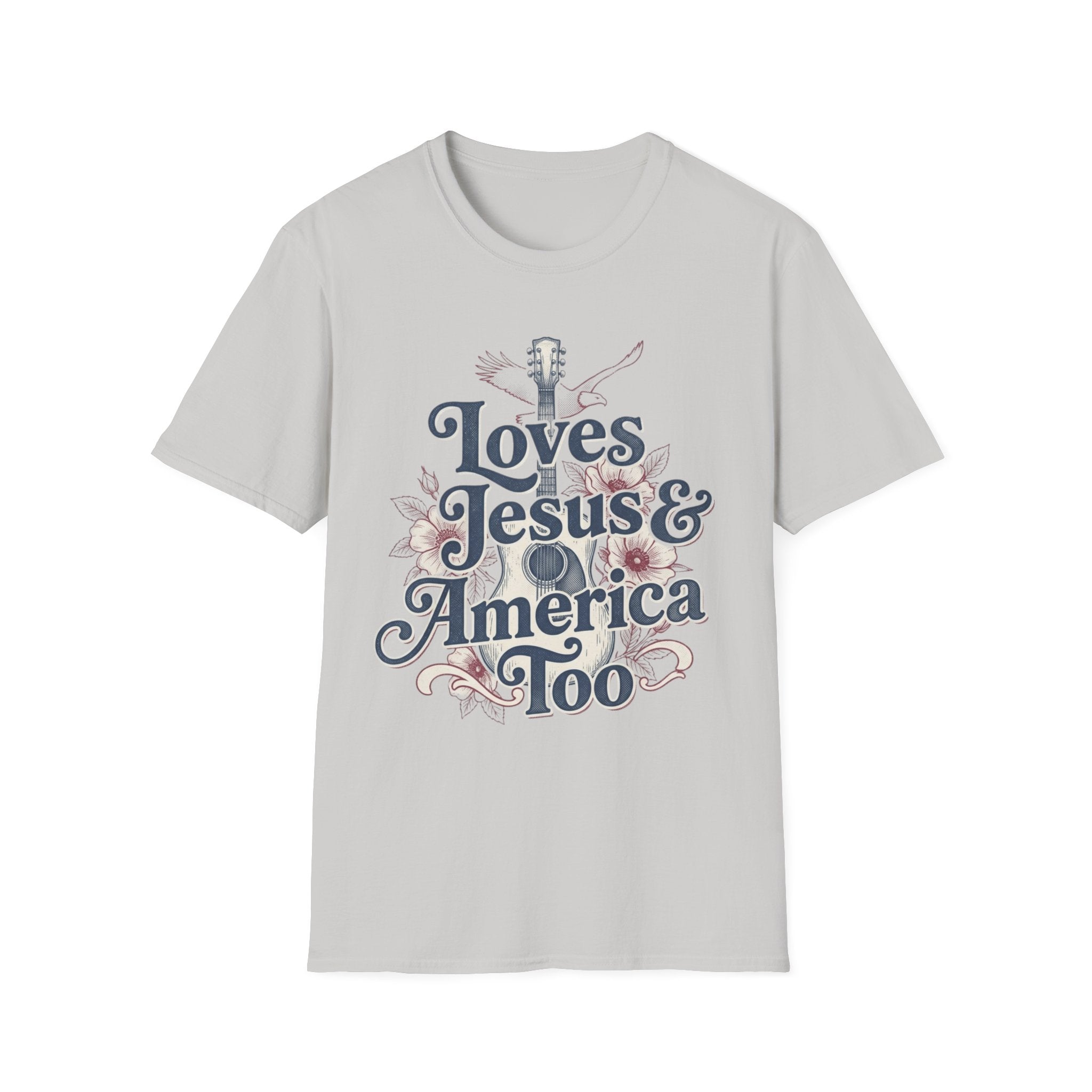 Loves Jesus And America Too Guitar T-Shirt