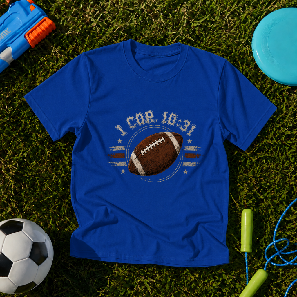 Youth Football "1 Cor 10:31" T-Shirt