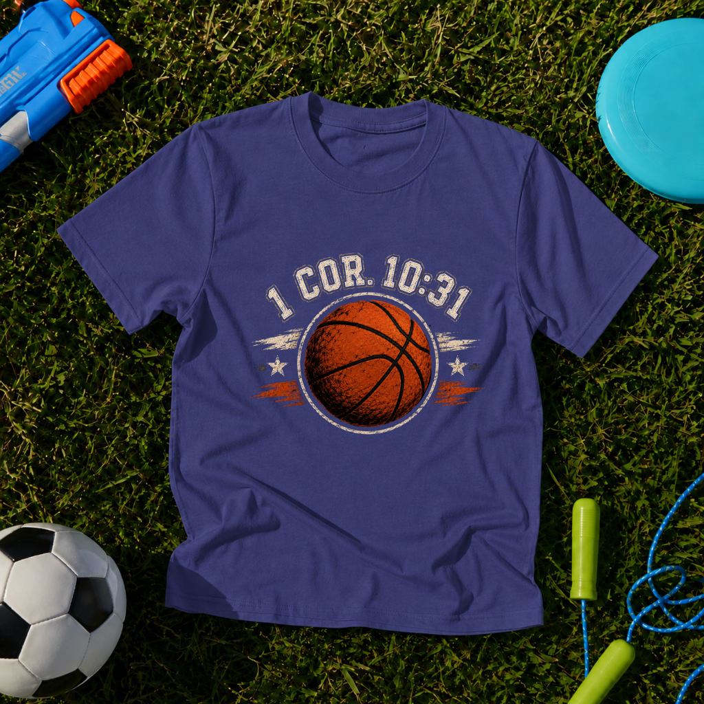 Youth Basketball "I Cor. 10:31" Faith & Sports T-Shirt