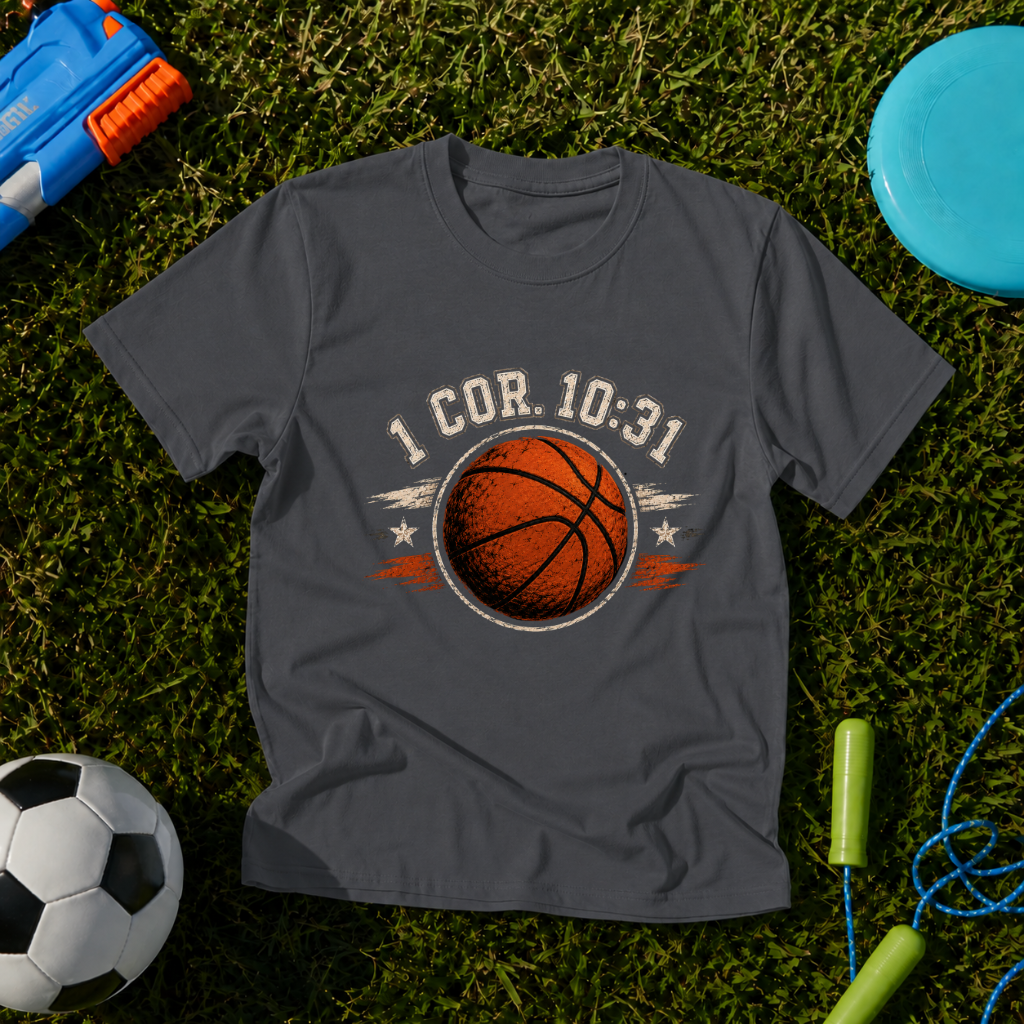 Youth Basketball "I Cor. 10:31" Faith & Sports T-Shirt