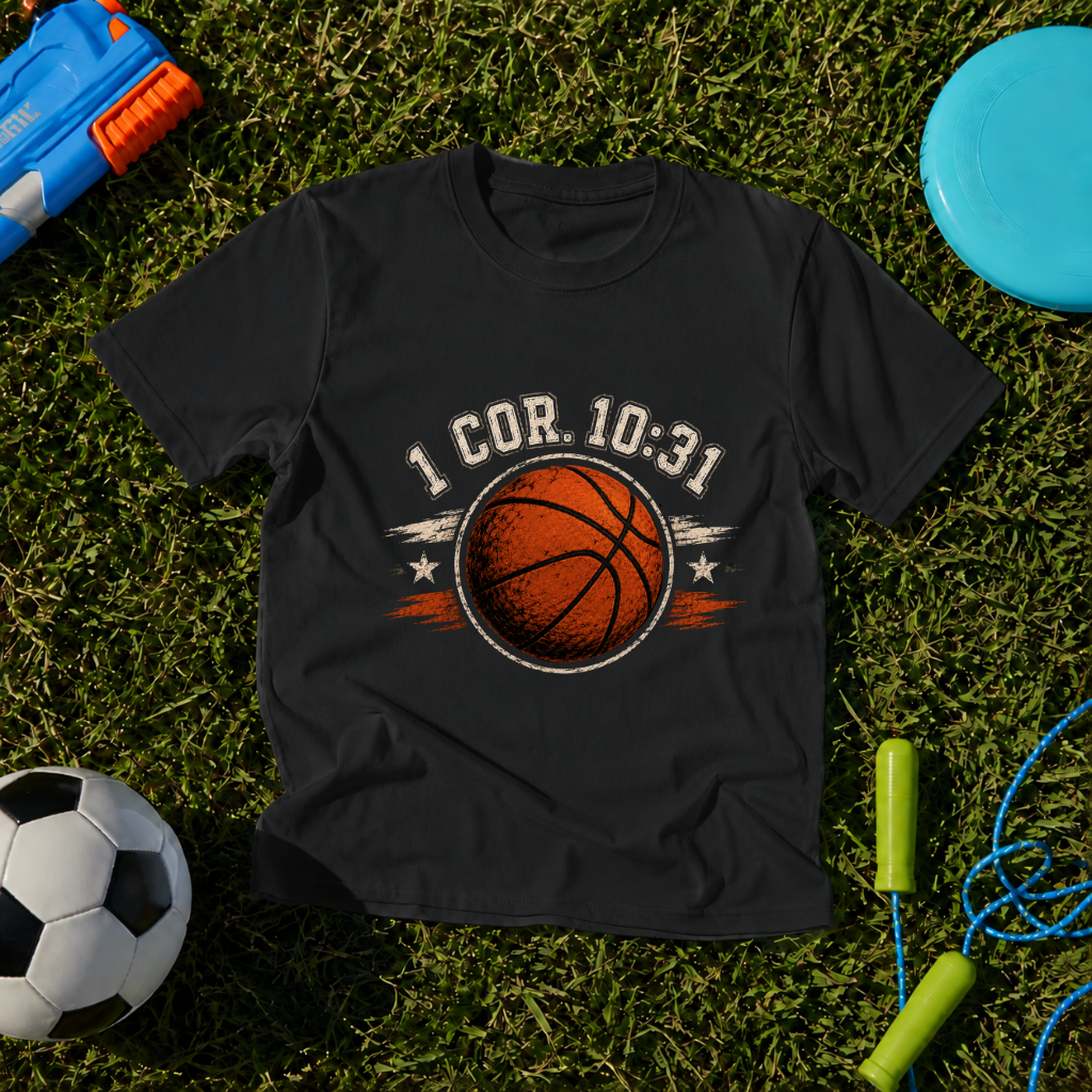 Youth Basketball "I Cor. 10:31" Faith & Sports T-Shirt
