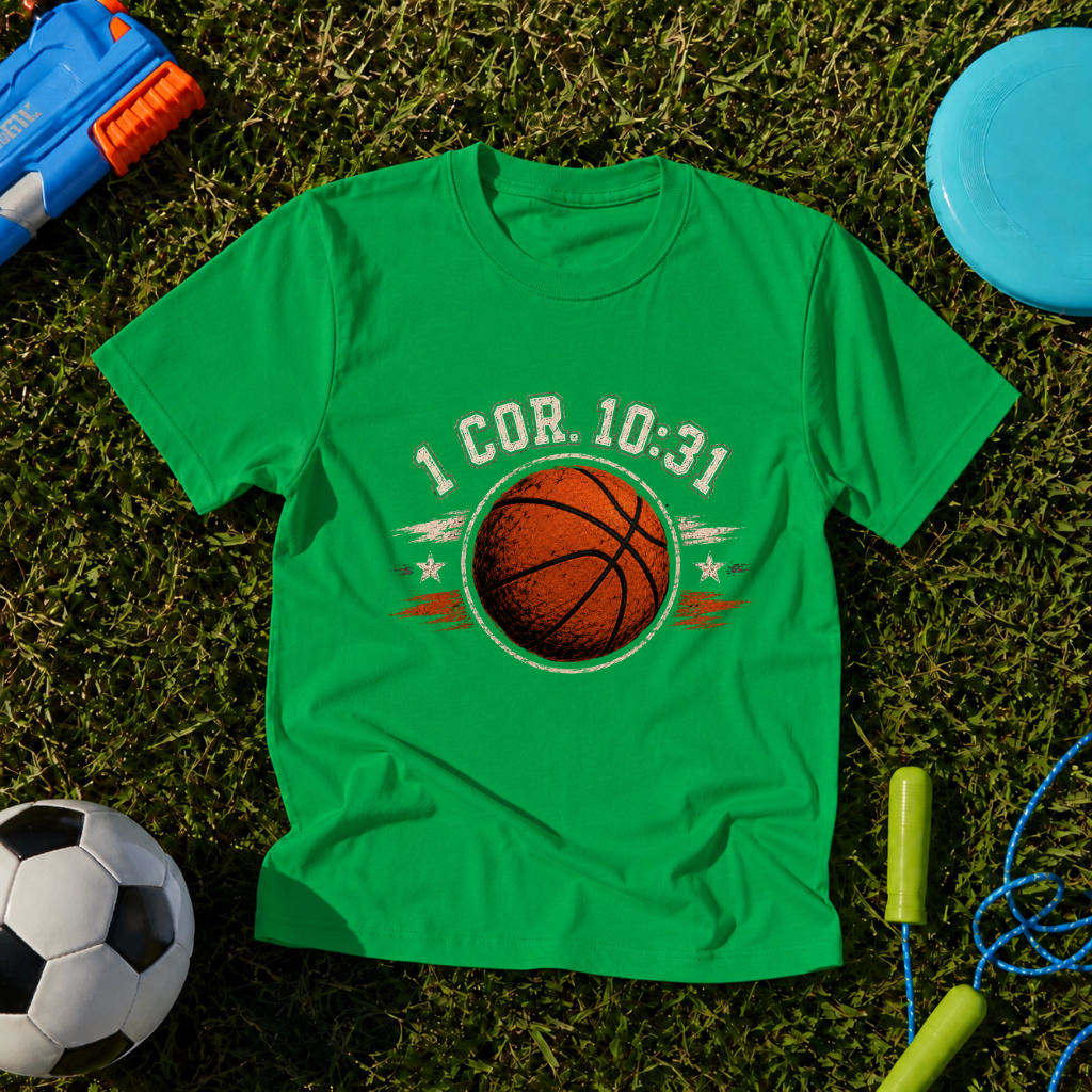 Youth Basketball "I Cor. 10:31" Faith & Sports T-Shirt