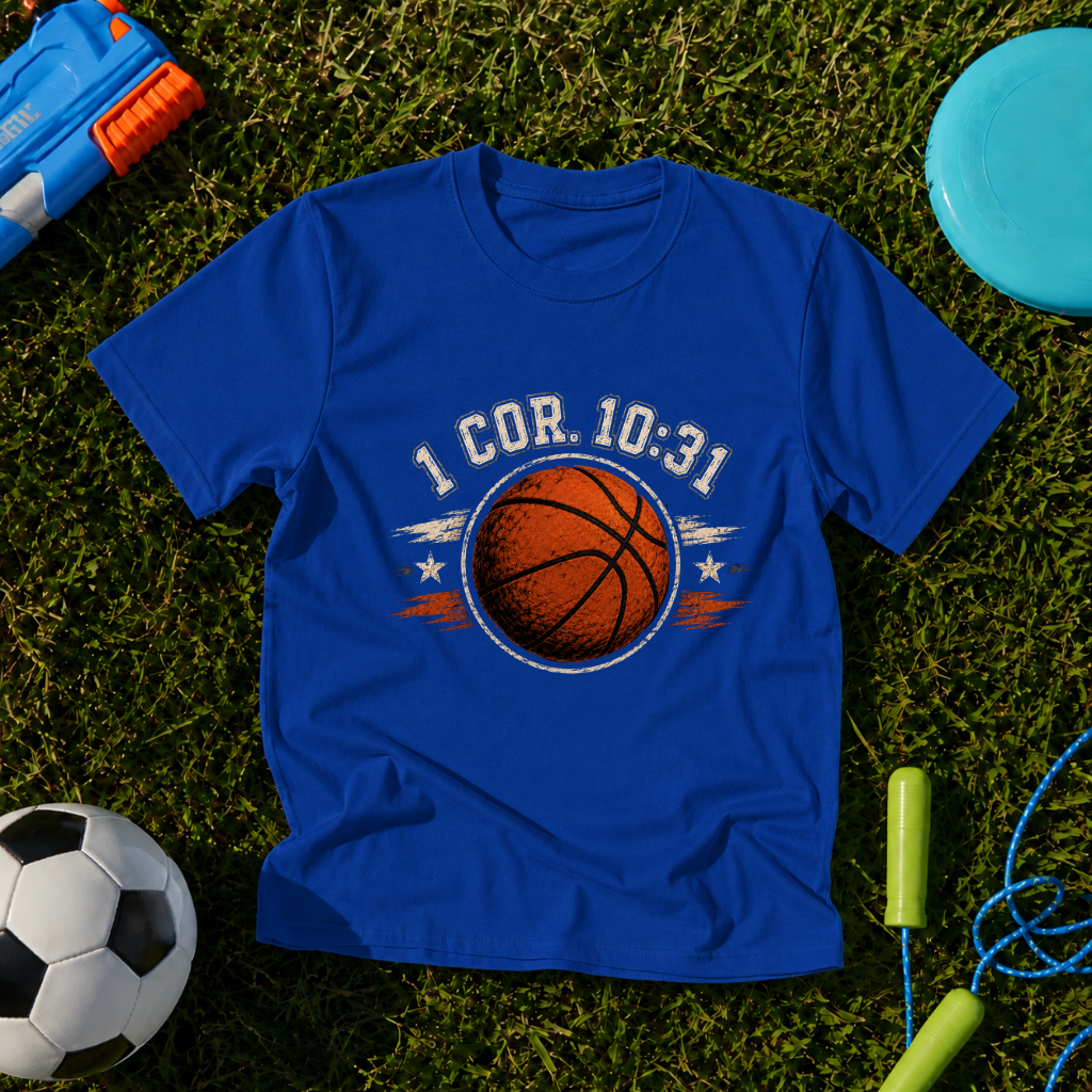 Youth Basketball "I Cor. 10:31" Faith & Sports T-Shirt