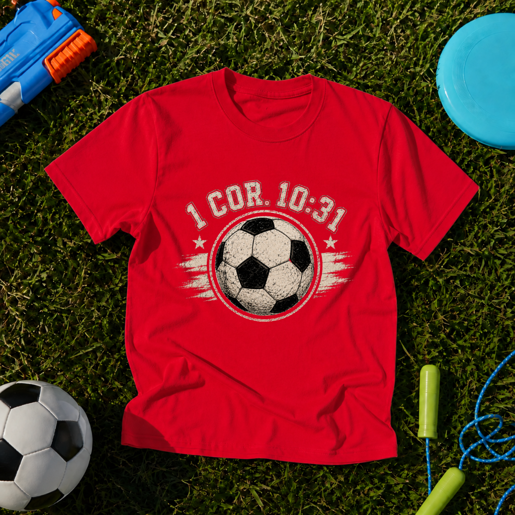 Youth Soccer Tee - 1 Cor. 10:31 Christian Sports T-Shirt