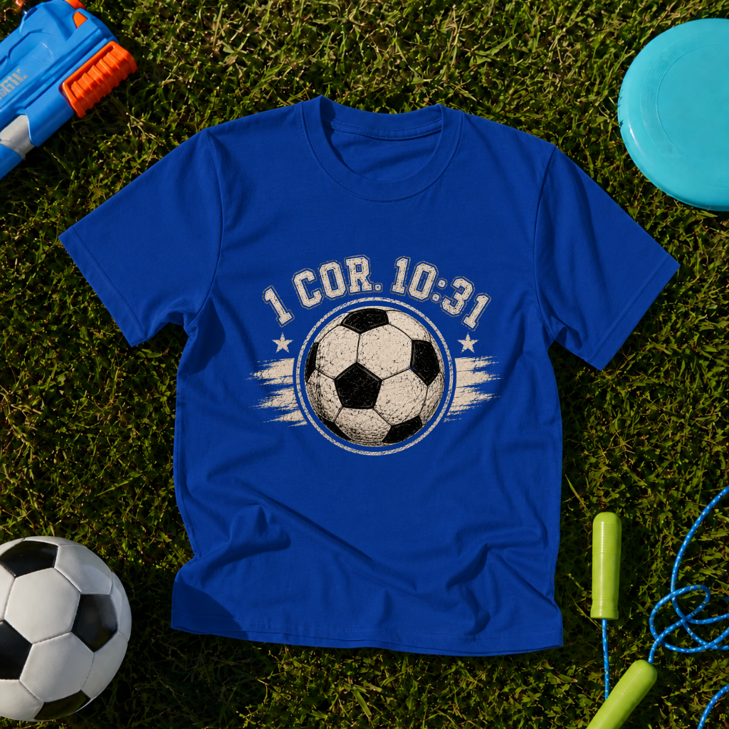 Youth Soccer Tee - 1 Cor. 10:31 Christian Sports T-Shirt