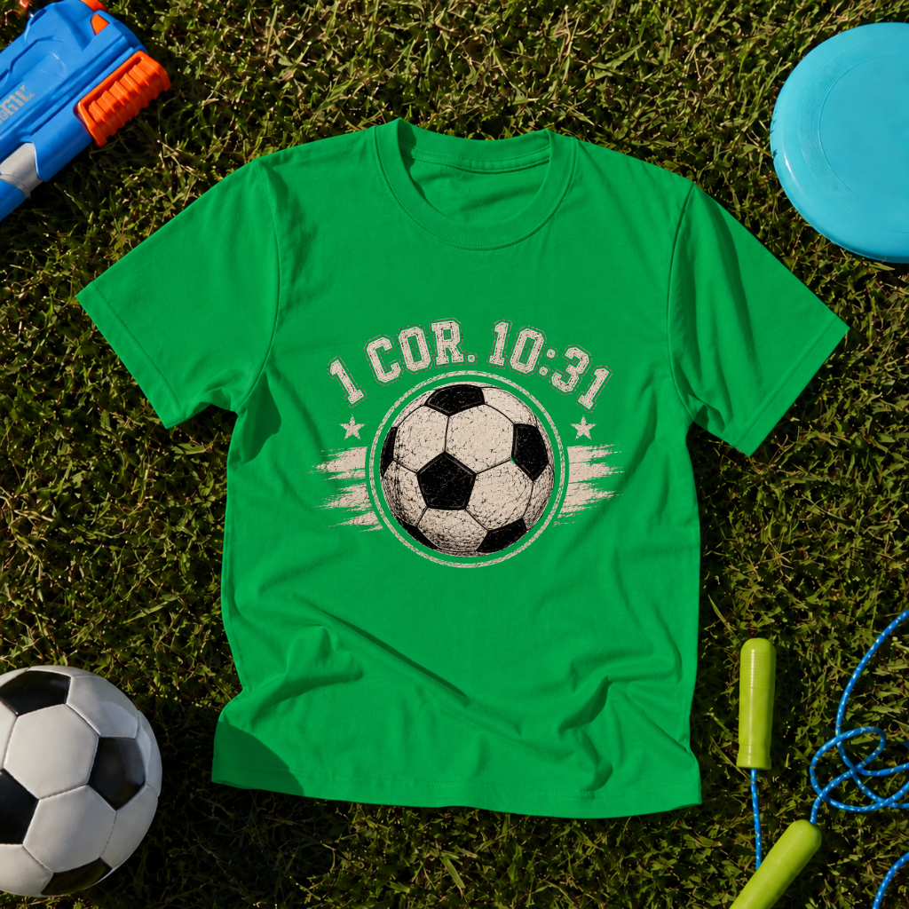 Youth Soccer Tee - 1 Cor. 10:31 Christian Sports T-Shirt