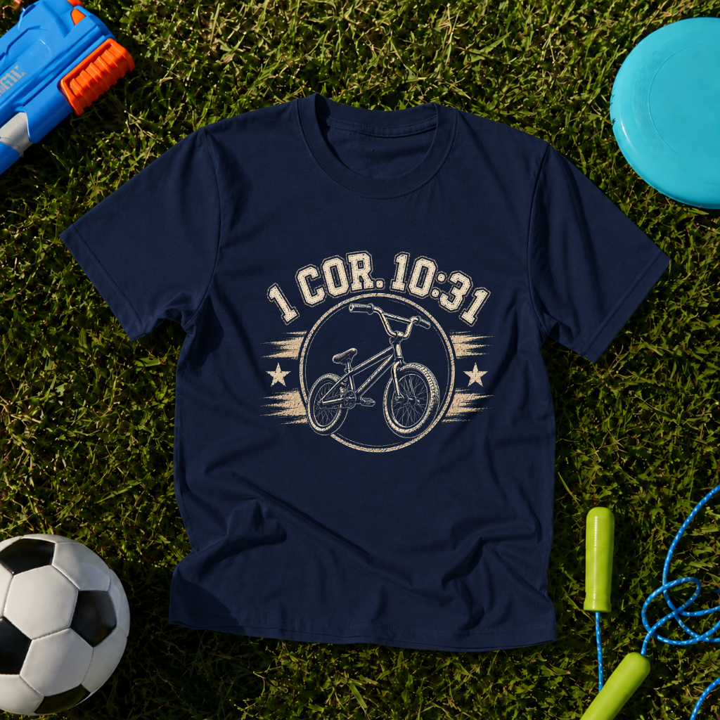 Youth BMX Bike Graphic with "1 Cor. 10:31" T-Shirt