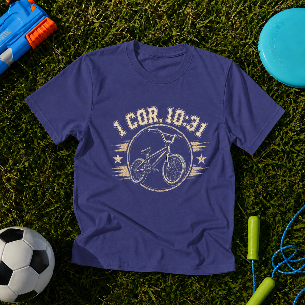 Youth BMX Bike Graphic with "1 Cor. 10:31" T-Shirt