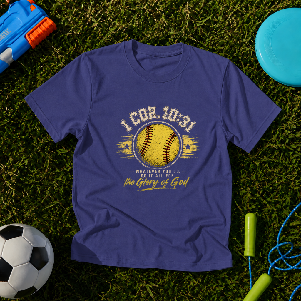 Youth '1 Cor. 10:31' Baseball Faith T‑Shirt