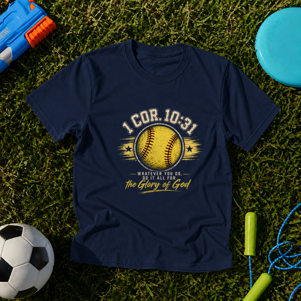 Youth '1 Cor. 10:31' Baseball Faith T‑Shirt