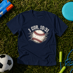 Youth Baseball Graphic with "1 Cor. 10:31" Faith Verse T-Shirt