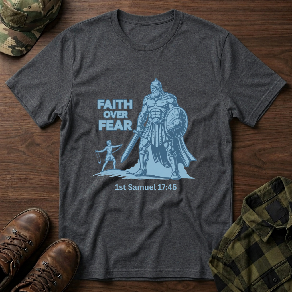 David And Goliath Faith over Fear T-Shirt