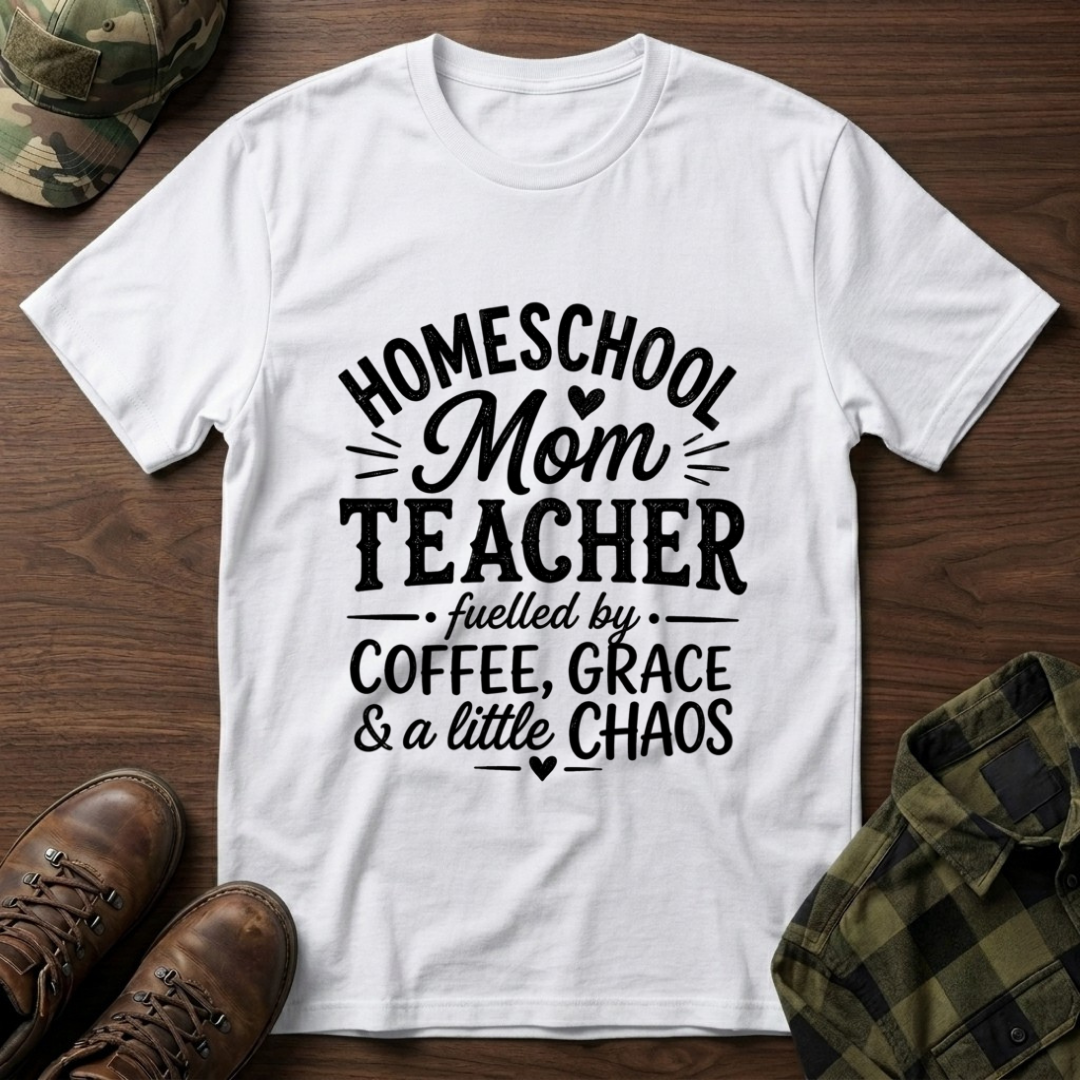 Homeschool Teacher, Coffee, Grace, Chaos T-Shirt