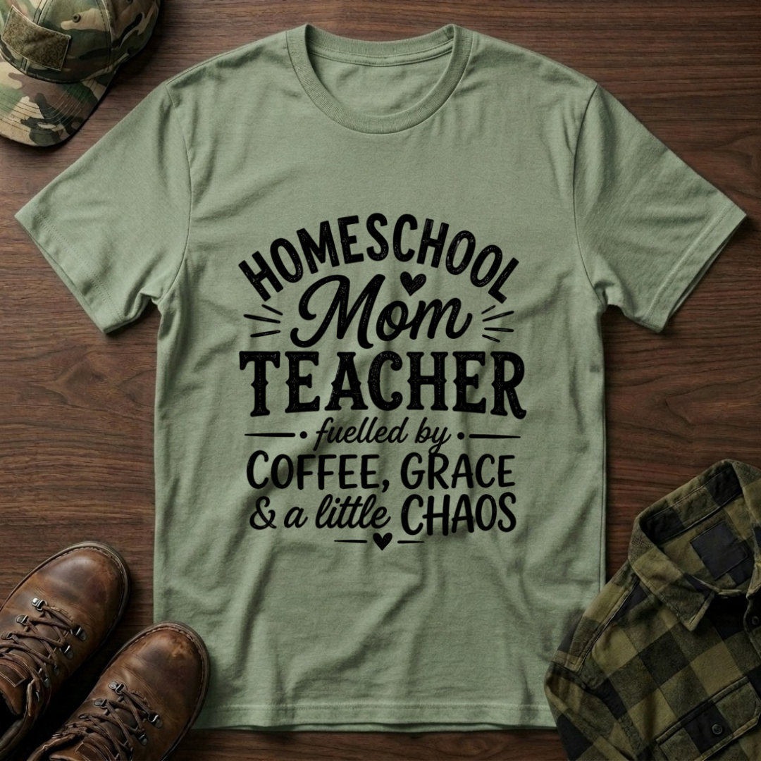 Homeschool Teacher, Coffee, Grace, Chaos T-Shirt