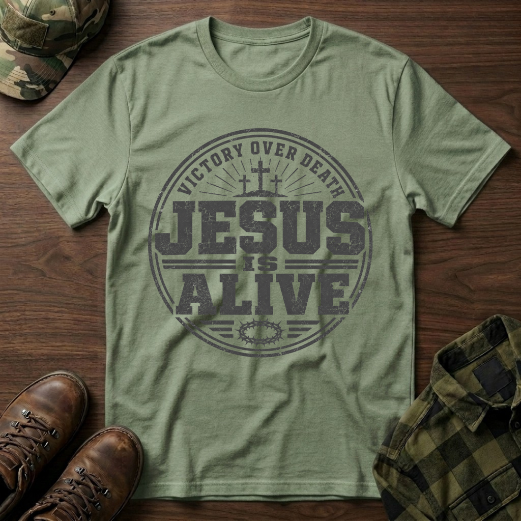 Jesus is Alive Badge T-Shirt