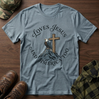 Loves Jesus and America Too Eagle and Cross T-Shirt