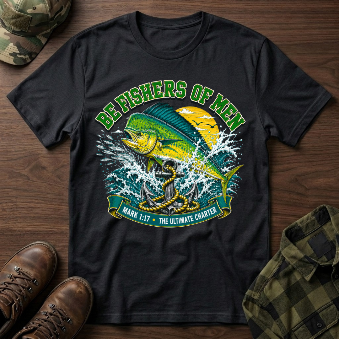 Mahi and Anchor Fisher of Men T-Shirt