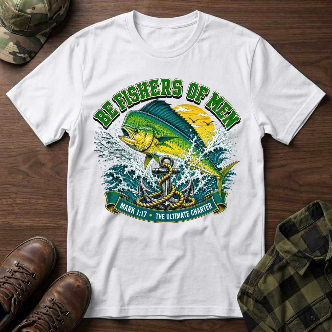 Mahi and Anchor Fisher of Men T-Shirt