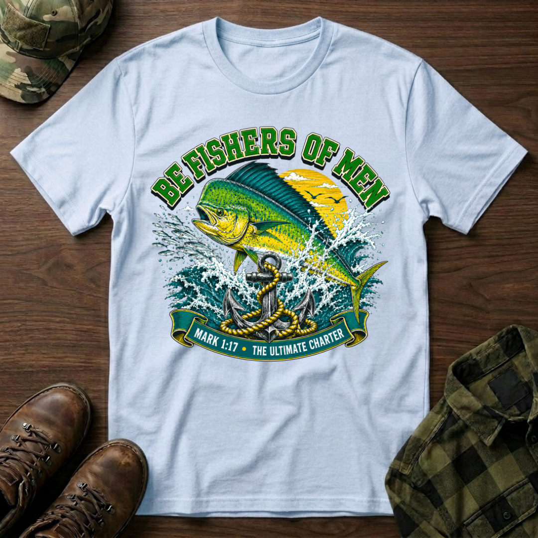 Mahi and Anchor Fisher of Men T-Shirt