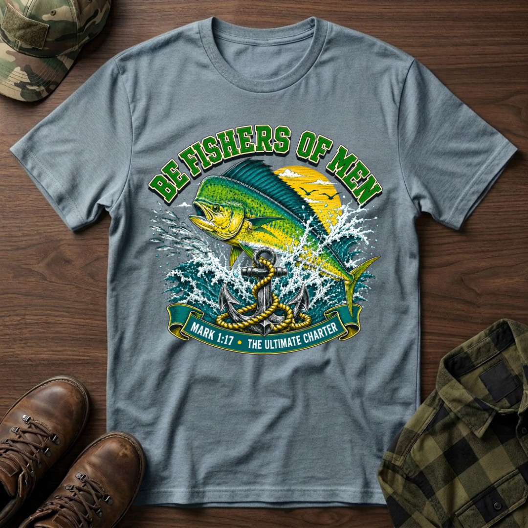 Mahi and Anchor Fisher of Men T-Shirt