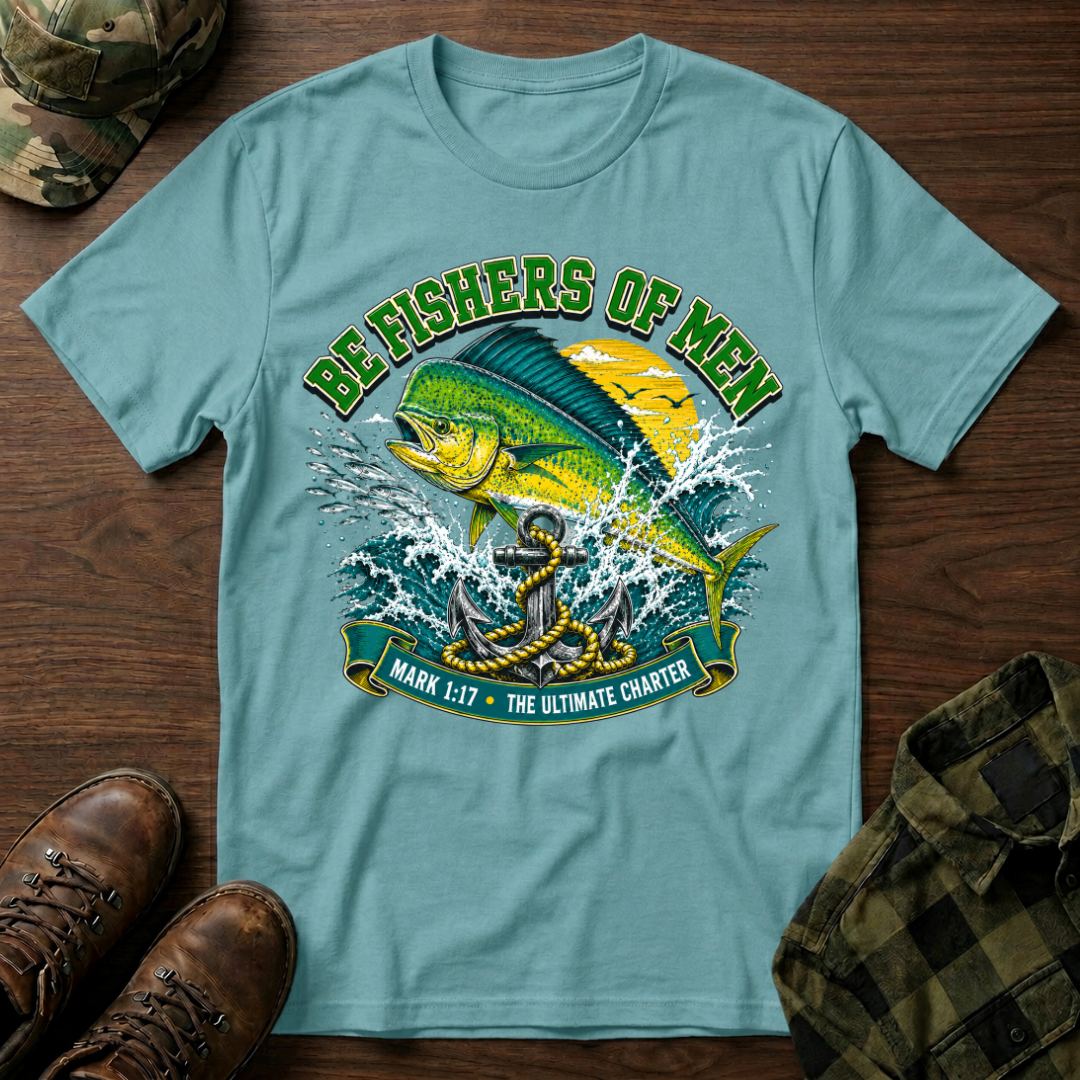 Mahi and Anchor Fisher of Men T-Shirt