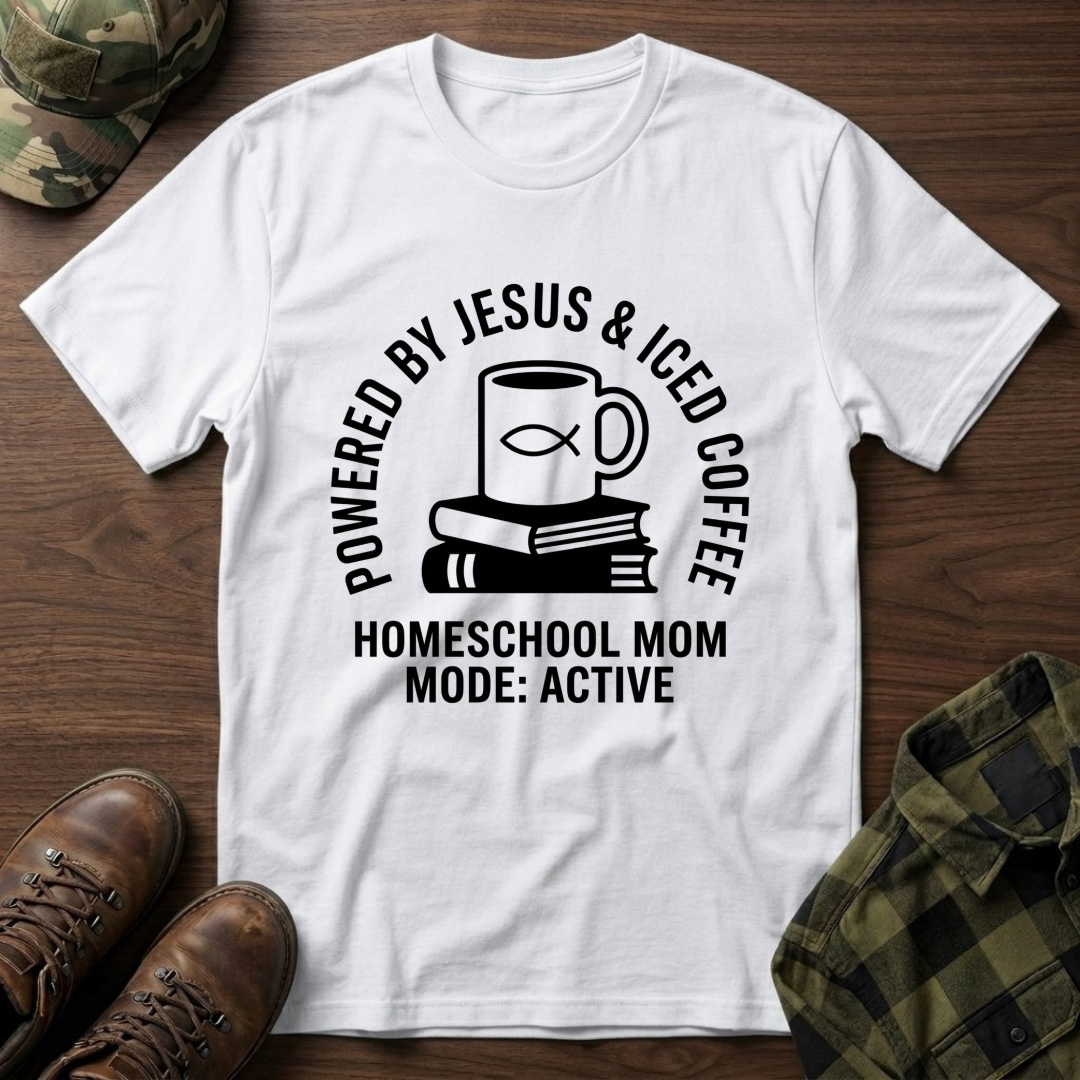 Powered By Jesus and Iced Coffee T-Shirt