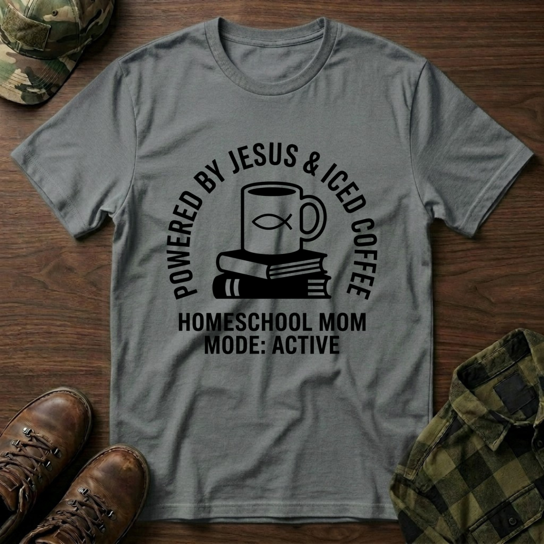 Powered By Jesus and Iced Coffee T-Shirt