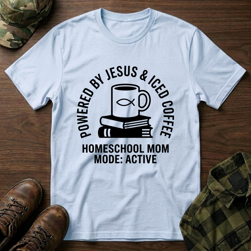 Powered By Jesus and Iced Coffee T-Shirt