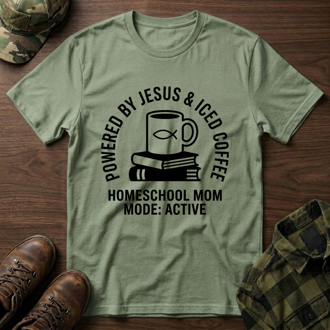 Powered By Jesus and Iced Coffee T-Shirt