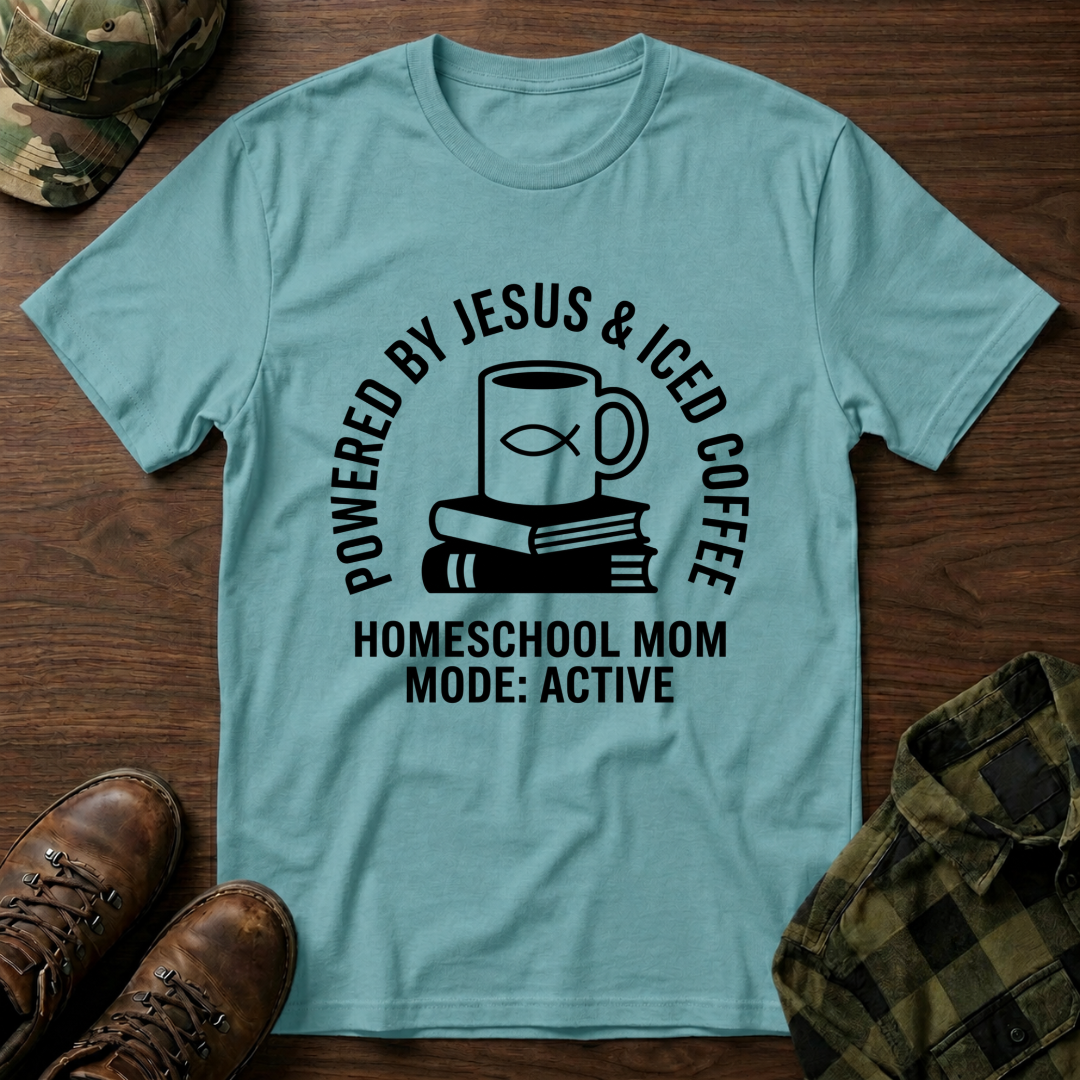 Powered By Jesus and Iced Coffee T-Shirt