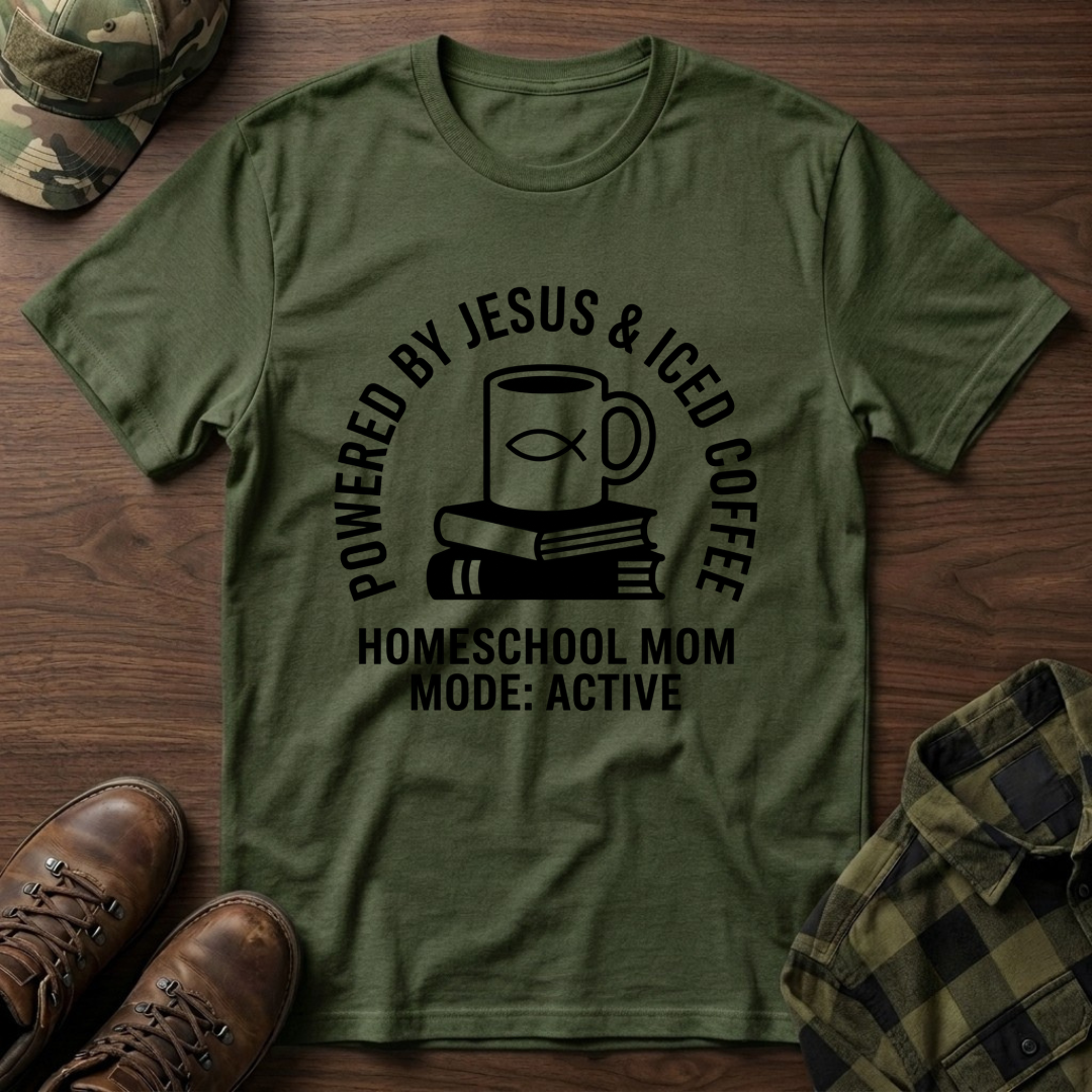 Powered By Jesus and Iced Coffee T-Shirt