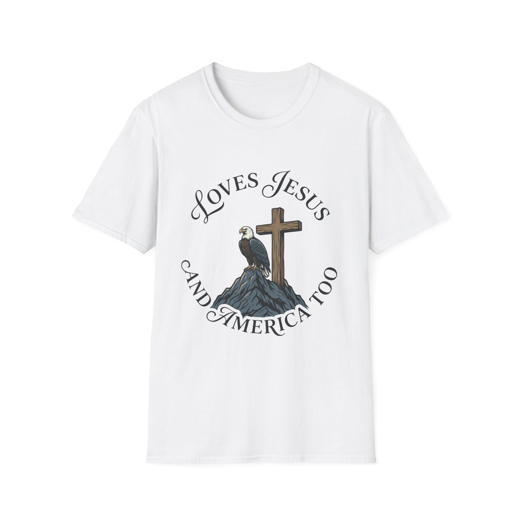Loves Jesus and America Too Eagle and Cross T-Shirt