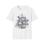 Loves Jesus And America Too Guitar T-Shirt