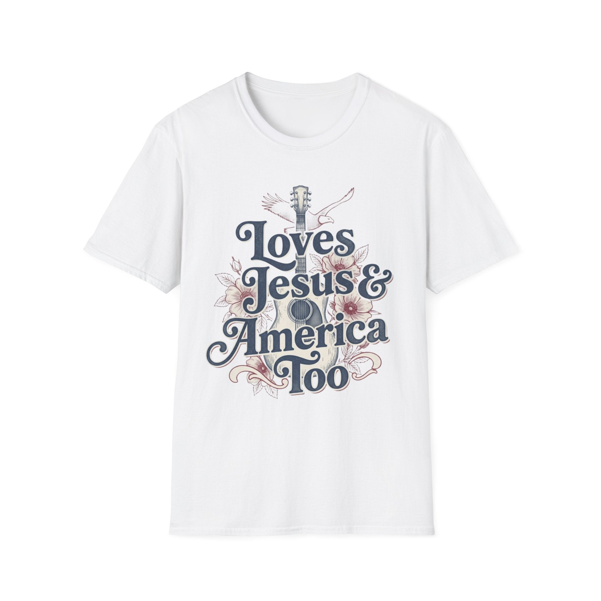 Loves Jesus And America Too Guitar T-Shirt