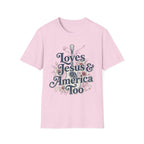 Loves Jesus And America Too Guitar T-Shirt