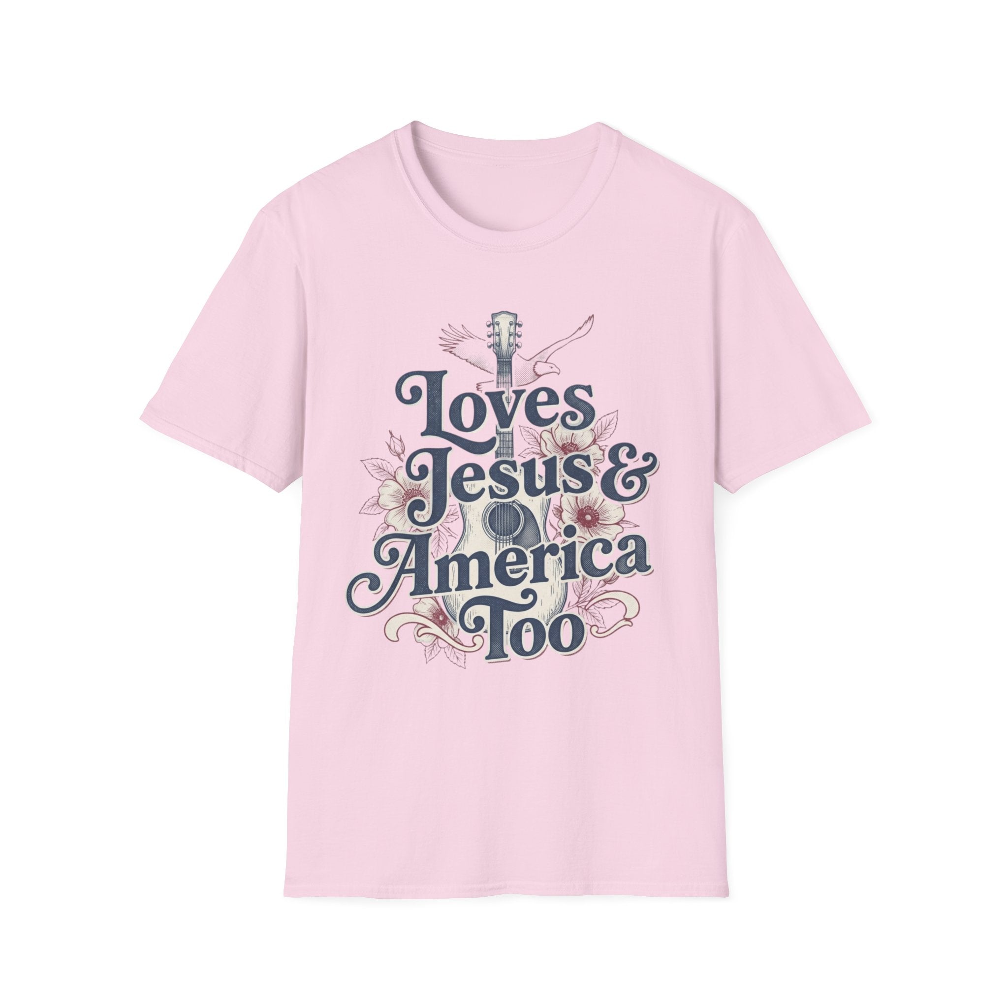 Loves Jesus And America Too Guitar T-Shirt