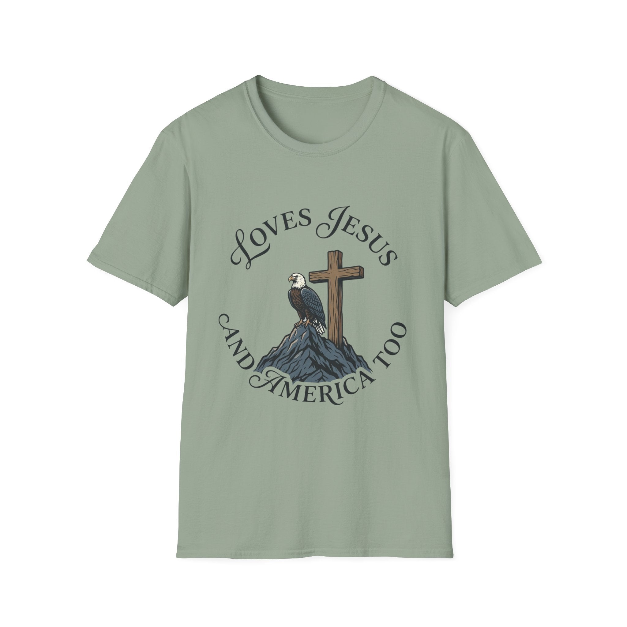 Loves Jesus and America Too Eagle and Cross T-Shirt