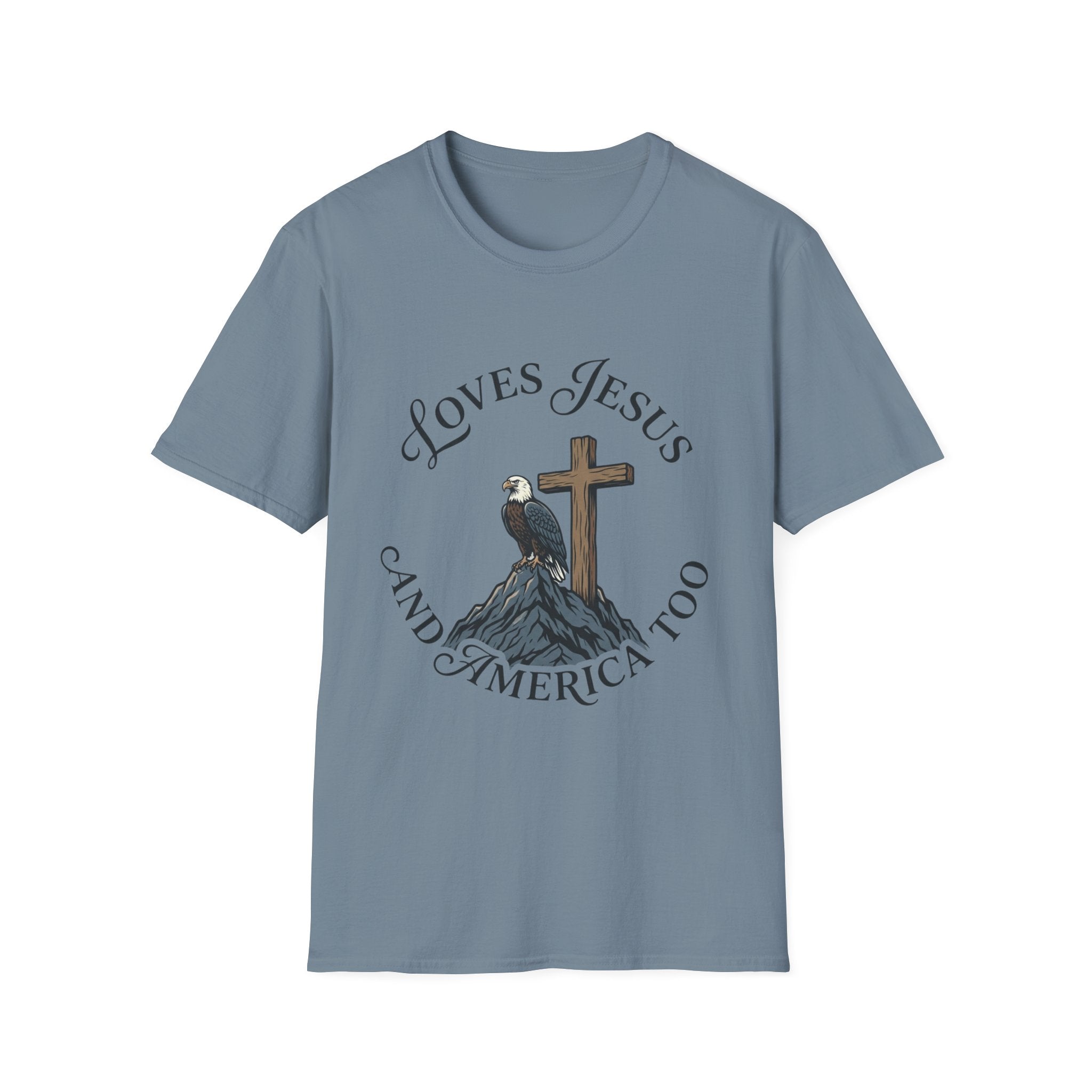 Loves Jesus and America Too Eagle and Cross T-Shirt