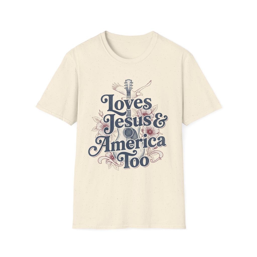 Loves Jesus And America Too Guitar T-Shirt